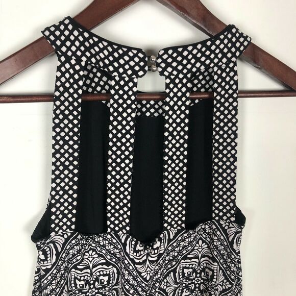 Reversible NWT White House Black Market Print Sleeveless Halter Neck Dress XS - Picture 7 of 12